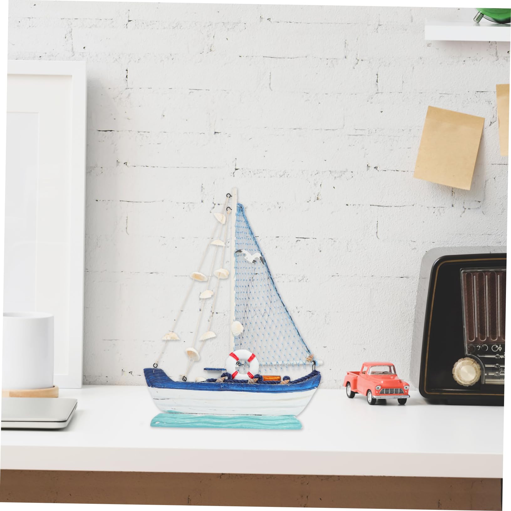 Gadpiparty Maquette Voilier En Bois Sculpté Coquillage, Grosse Taille, Décoration D’ancre Marine, Ornement Nautique Pour Maison, Bureau, Salon, Accessoire Déco Vacances, Pièce Unique