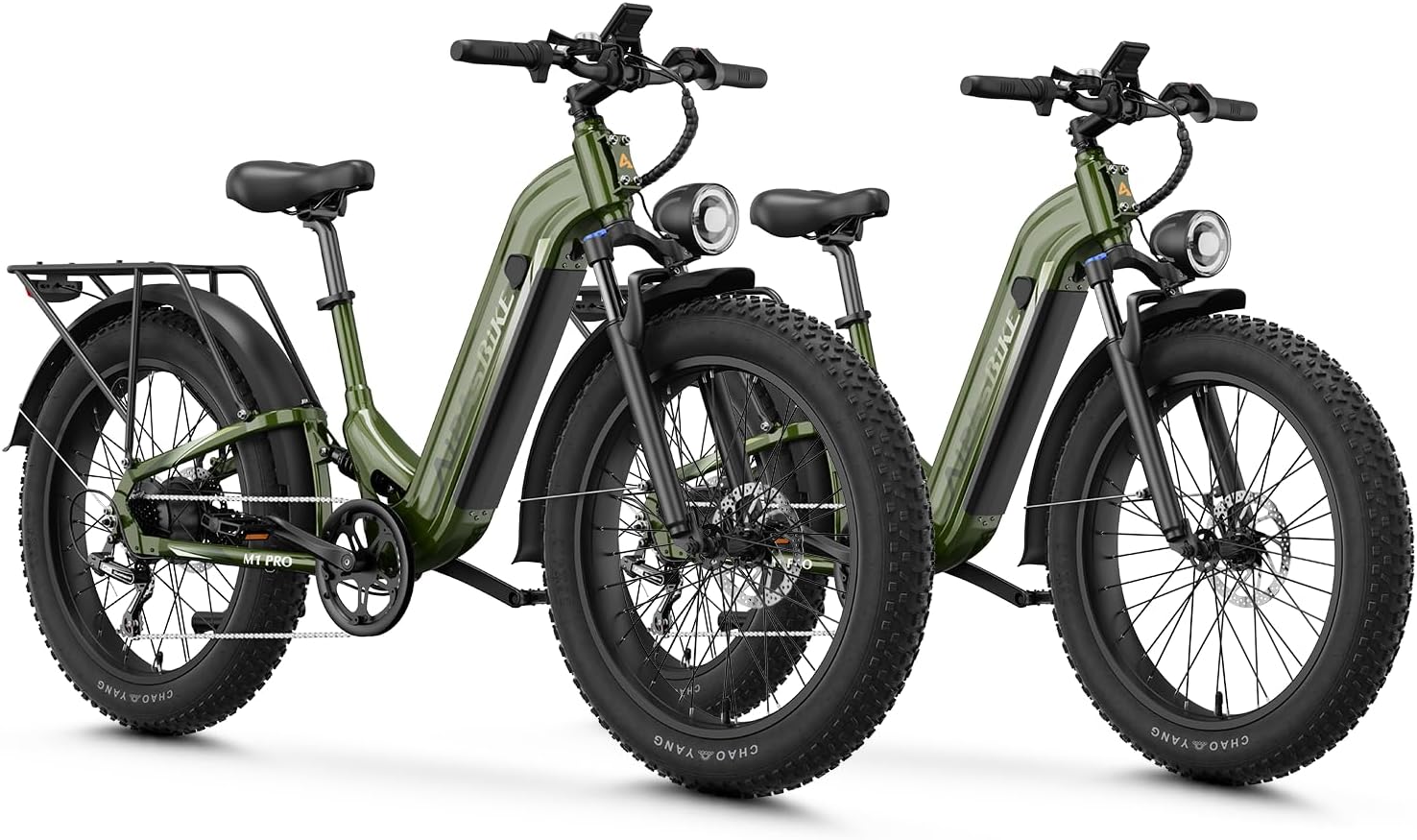 Aipas M1 Pro Electric Bike for Adults with 1800W Peak Motor, Ebike up to 85 Miles, 36MPH, 7 Speed, 26” x 4.0” Fat Tire Electric Mountain Bike with 48V 17.5Ah Battery and Dual Suspension, 2PCS.