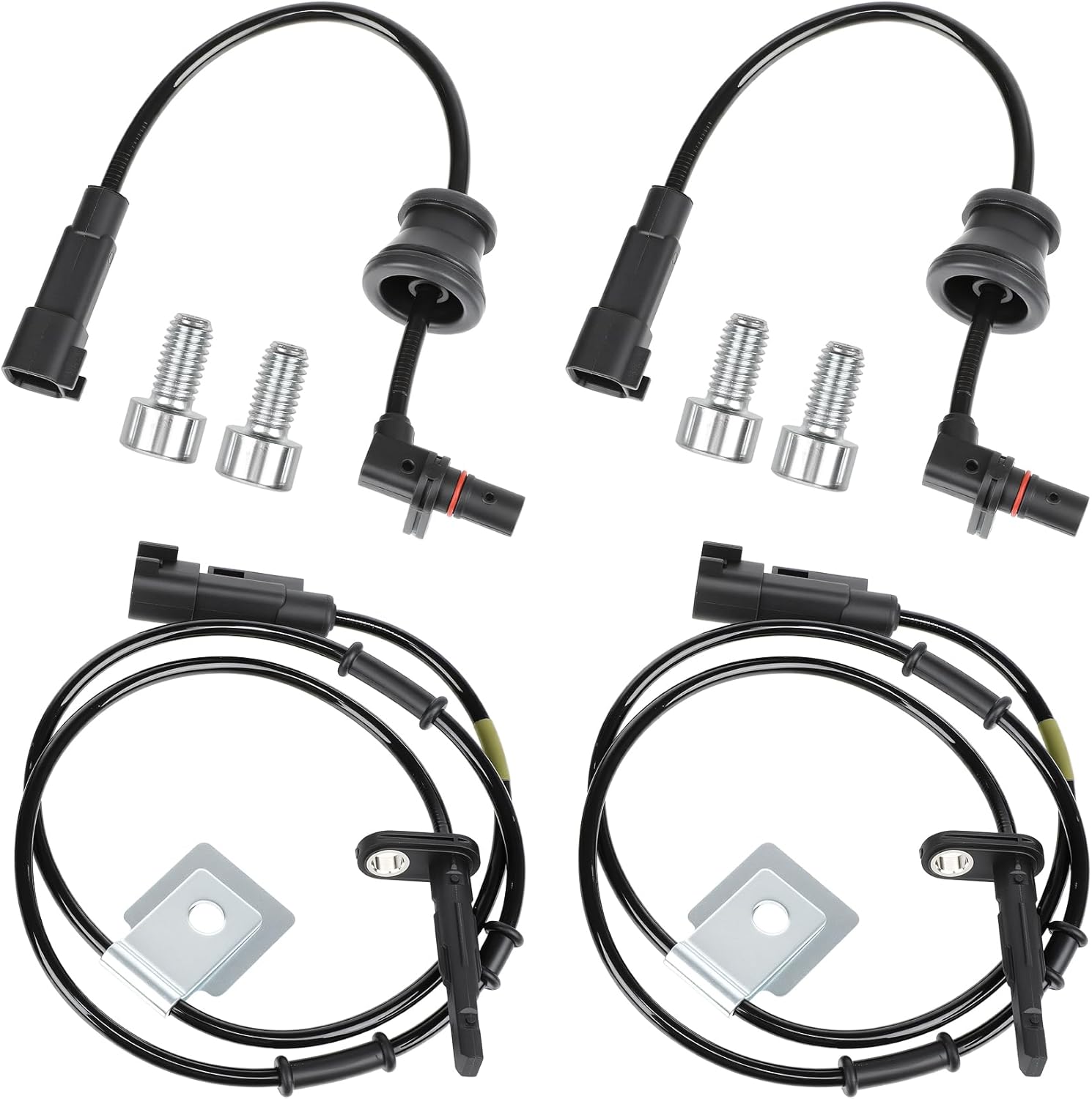 ABS Wheel Speed Sensor Left & Right 4PCS Replacement Fit for Chevy Equinox 2010-2017 | Fit for GMC Terrain 2010-2017, Replace# 520811372, 25913456