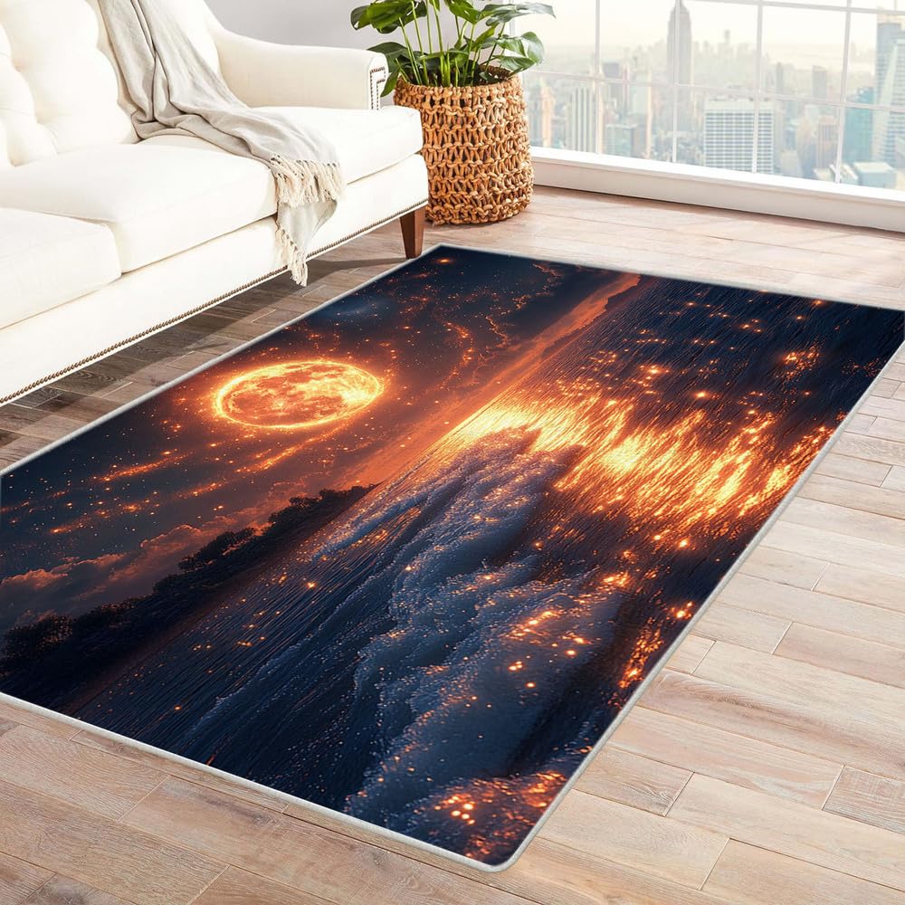 Tapis pour adolescent rouge 60x90cm avec aspect 3D moderne pour deco de chambre