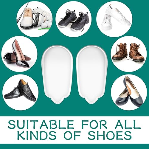 Miniatura 7 de Nuanchu 6 pares de plantillas de silicona para el talón, adhesivo medio y lateral, alineación de pies, reduce el impacto de los pies planos, Claro