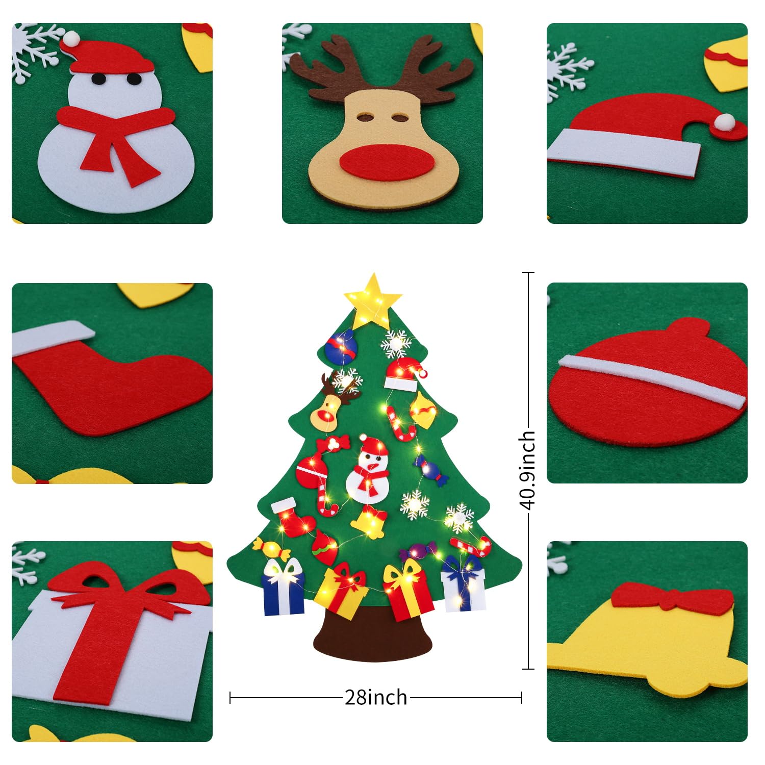 Amazon.co.jp: Abakuku 3フィート DIY フェルトクリスマスツリー 子供