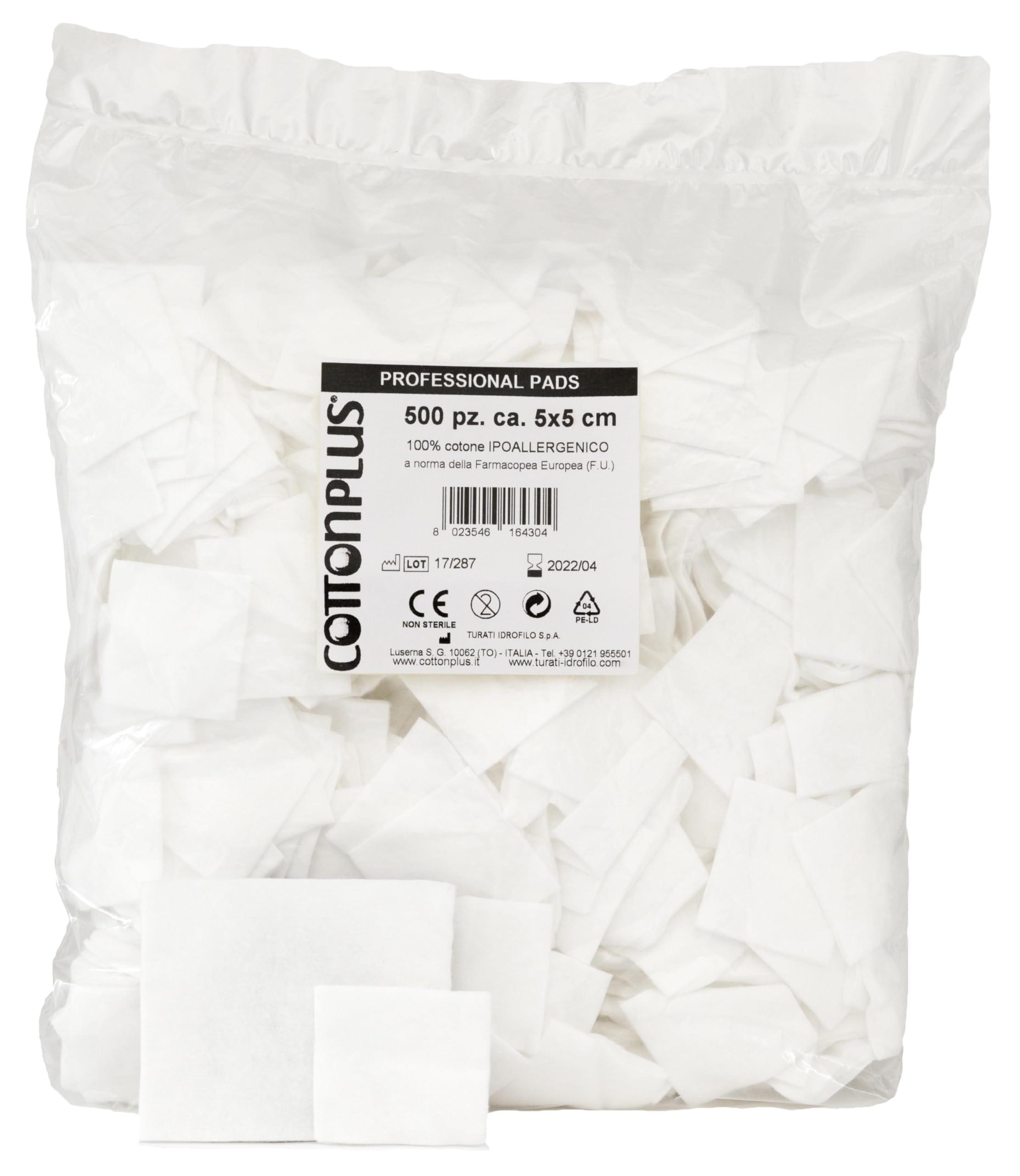 Cotton Plus Professional Pads - Dischetti Di Cotone 100% Puro, 500 Pezzi