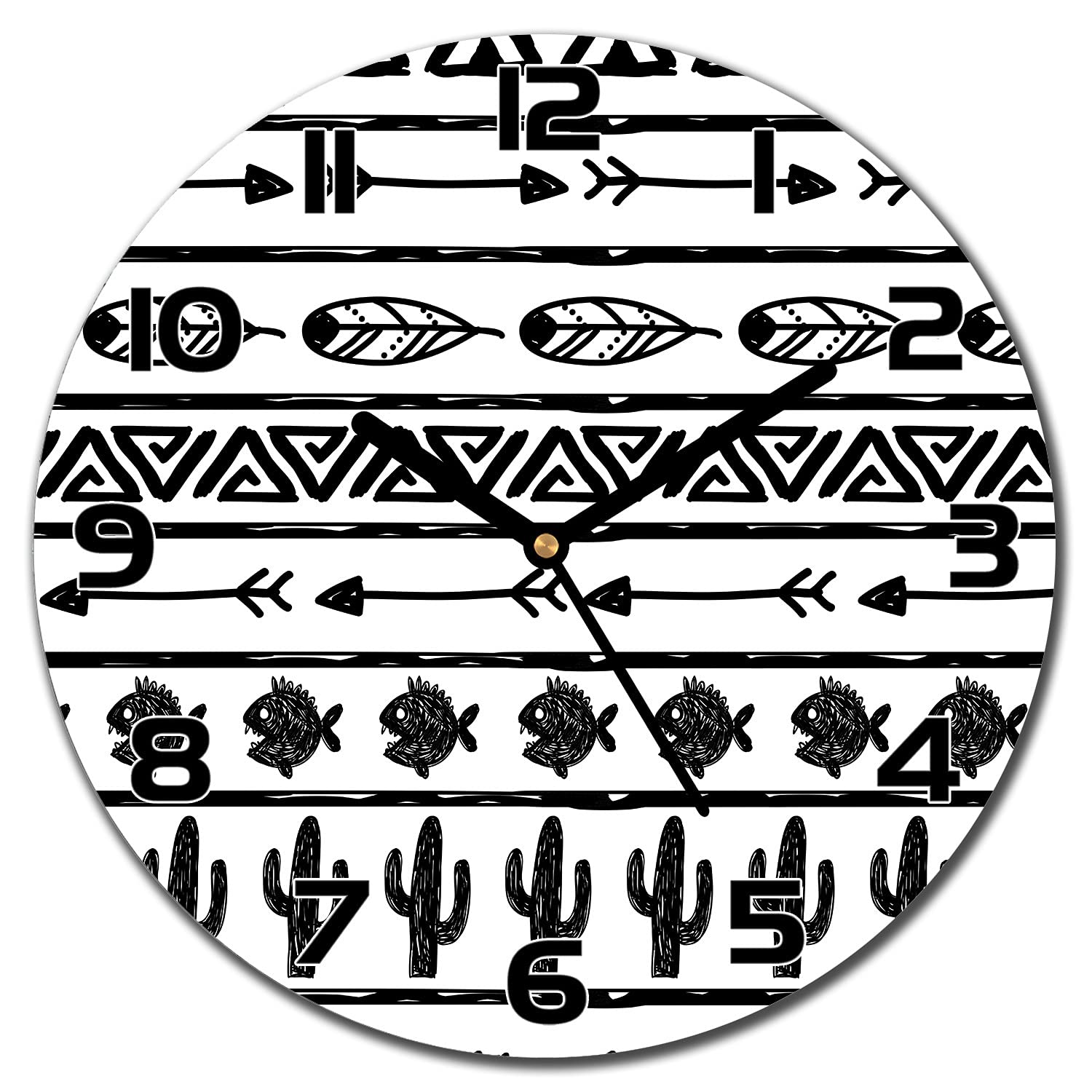 Horloge en verre murale boho minimaliste Coloray ronde 30 cm pour cuisine