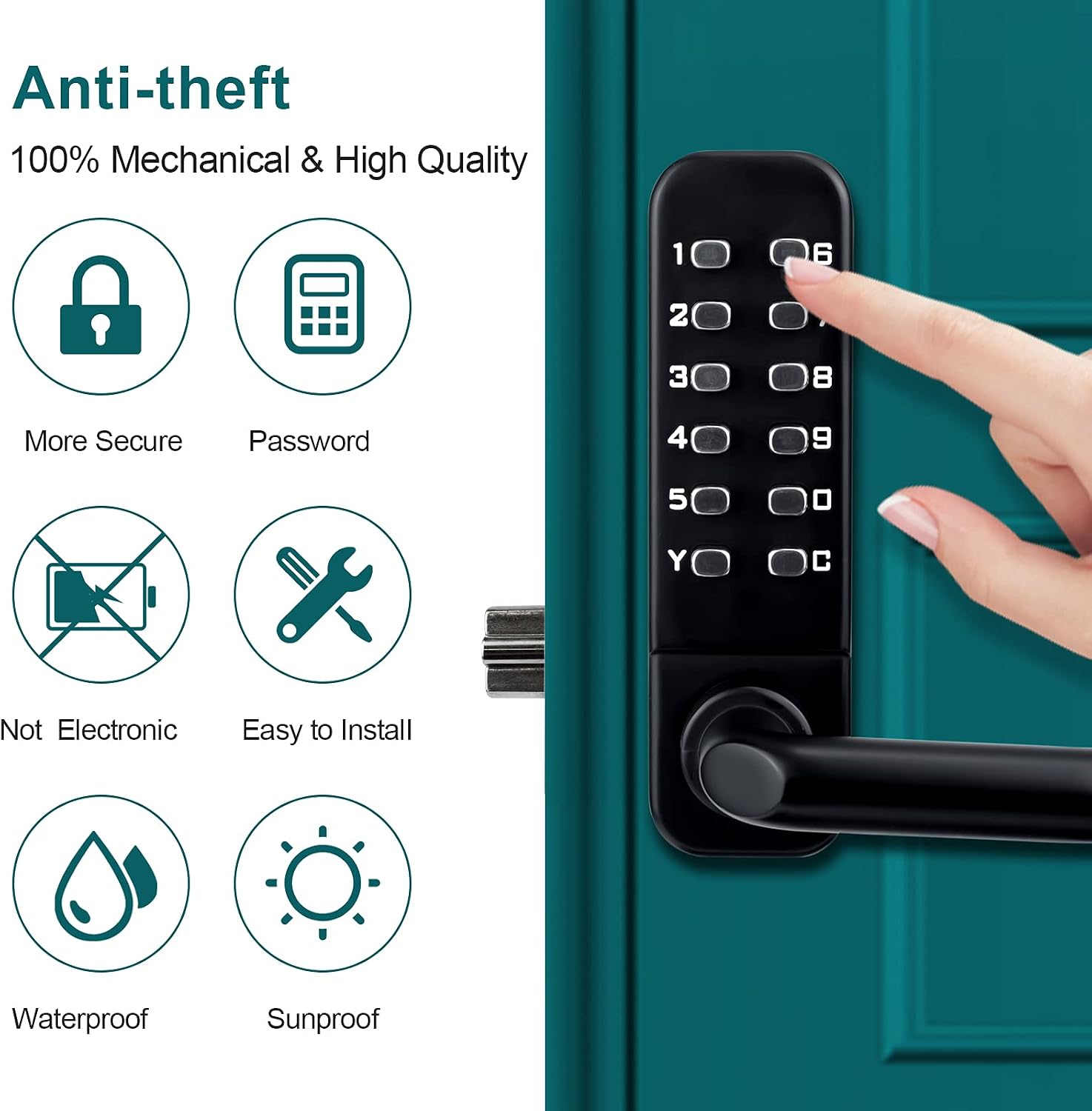 ❤ Crazy Deals 100% Mechanical Keyless Entry Door Lock with Keypad Door Knob, Waterproof Keypads Deadbolt Door Lock with Handle, Stainless Steel Digital Outdoor Gate Combination Door Locks Set with Keypads (Black) Promo Discount Up To 70% Off 100% Mechanical Keyless Entry Door Lock with Keypad Door Knob, Waterproof Keypads Deadbolt Door Lock with Handle, Stainless Steel Digital Outdoor Gate Combination Door Locks Set with Keypads (Black)