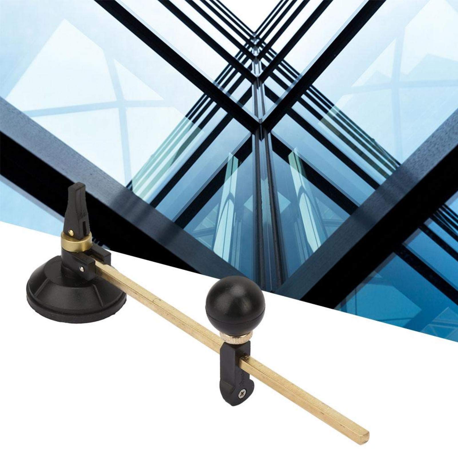 Taglierina circolare, taglierina per il taglio del vetro, taglierina per il vetro 6 bussole della ruota Taglierina circolare per il taglio con cerchio a ventosa(40 cm / 15,7 pollici)