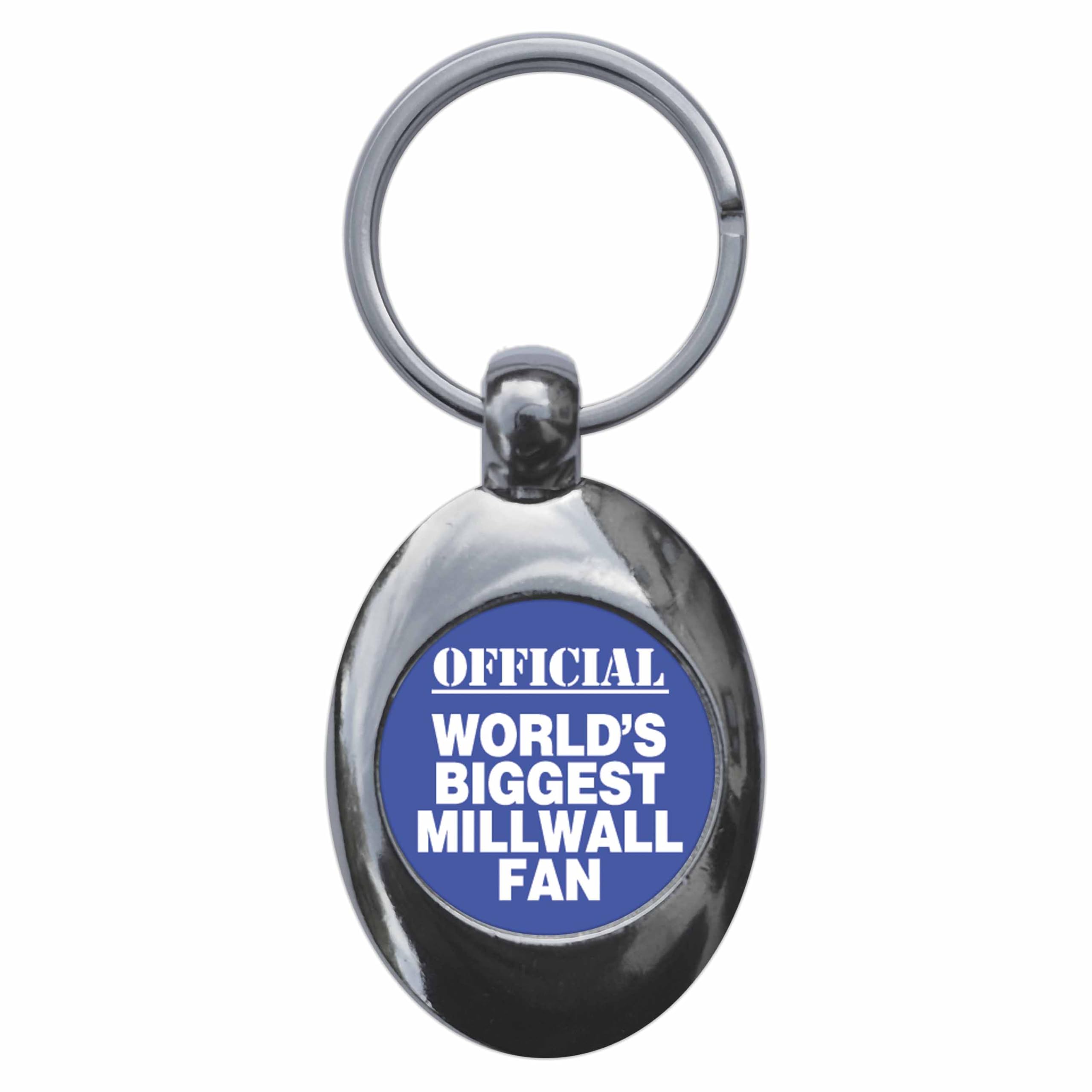 Ozorath World's Biggest Millwall Fan Keyring Keychain With Trolley Coin