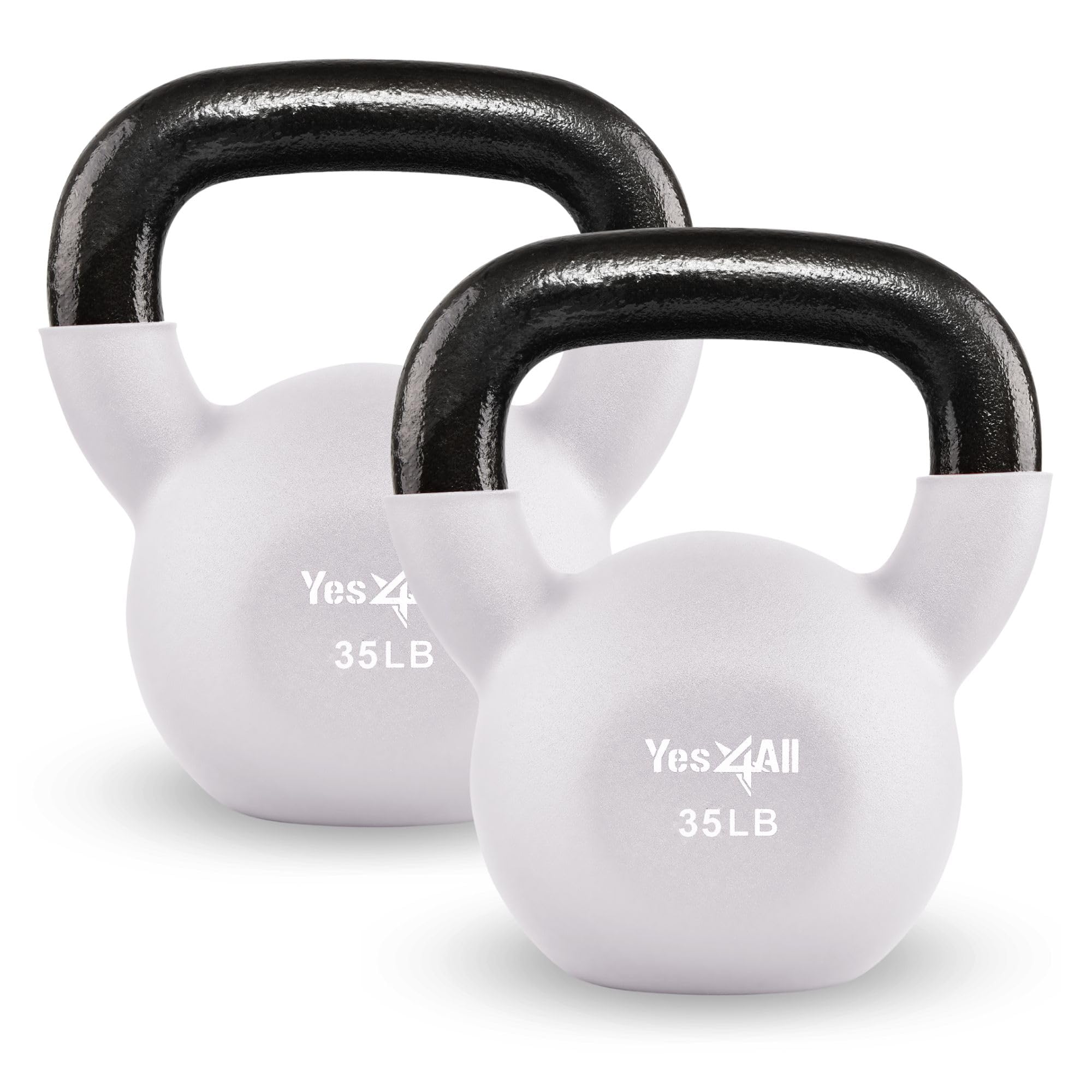 Yes4All Set kettlebell e kettlebell con rivestimento in neoprene, pesi regolabili per allenamento a casa e manubri