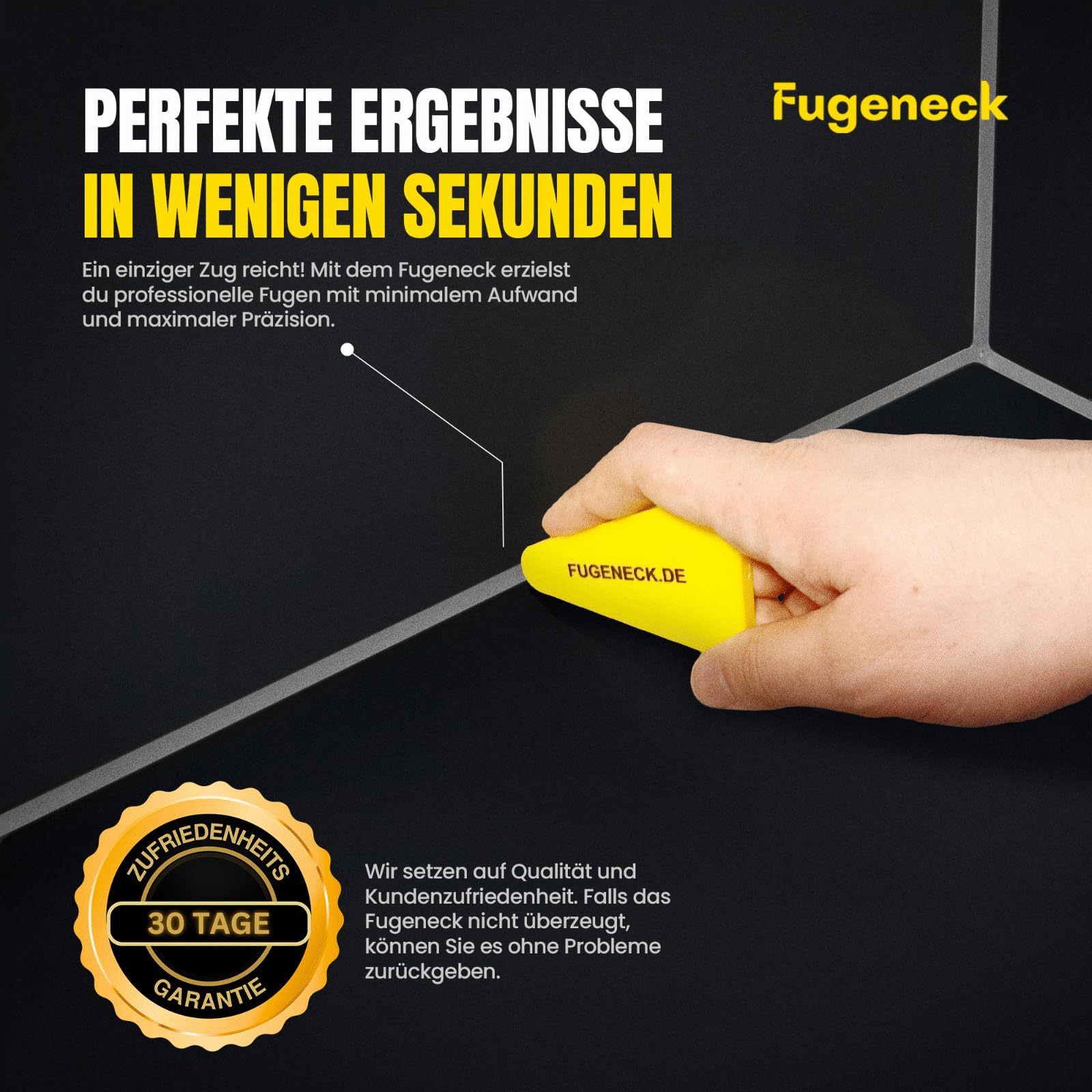 Estrattore professionale per fughe – design unico con bordi speciali – 3 diverse dimensioni – Strumento acrilico e silicone dalla Germania (1 pezzo giallo)