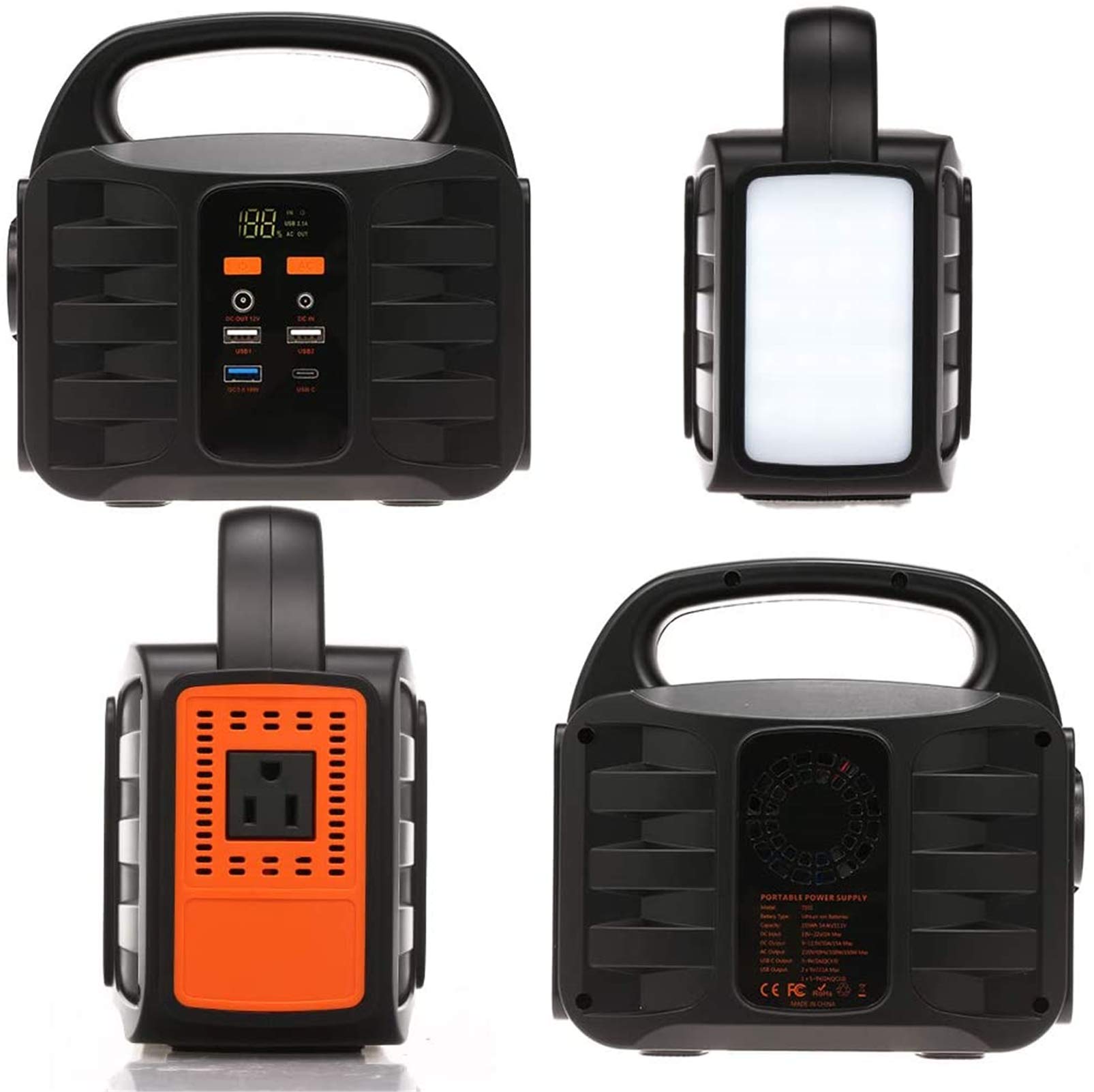 Generador portátil de batería de Litio, 155 WH, 42 000 mAh, inversor silencioso sin Gas, Cargador Solar USB para emergencias.