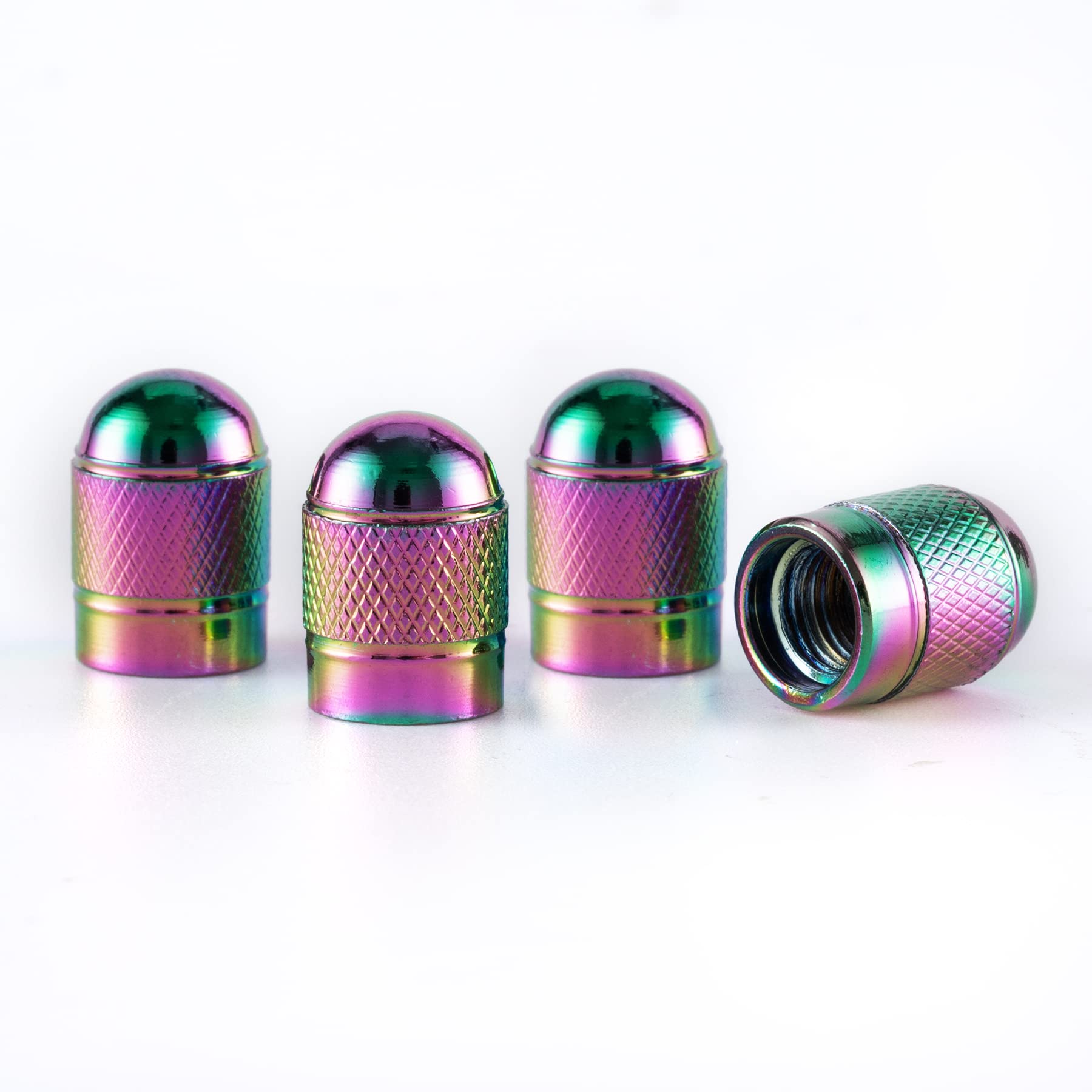 GaRhomxy Car Tire Valve Stem Caps, 4 PCS Universal Aluminum Alloy Tire Trim Accessories Dust Tire Covers for Cars, SUVs, Trucks, and Motorcycles(Colorful)