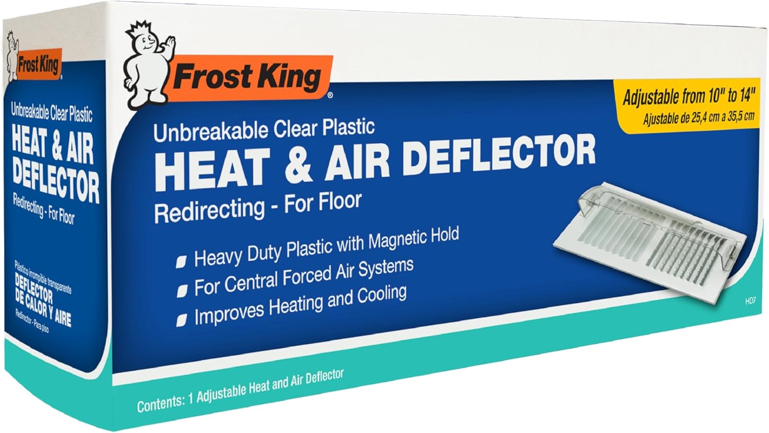 Frost King Unbreakable Heat and Air Deflector, Clear Plastic, 2 3/4” Tall, Width Adjustable 10” to 14” Frost King Unbreakable Heat and Air Deflector, Clear Plastic, 2 3/4” Tall, Width Adjustable 10” to 14”