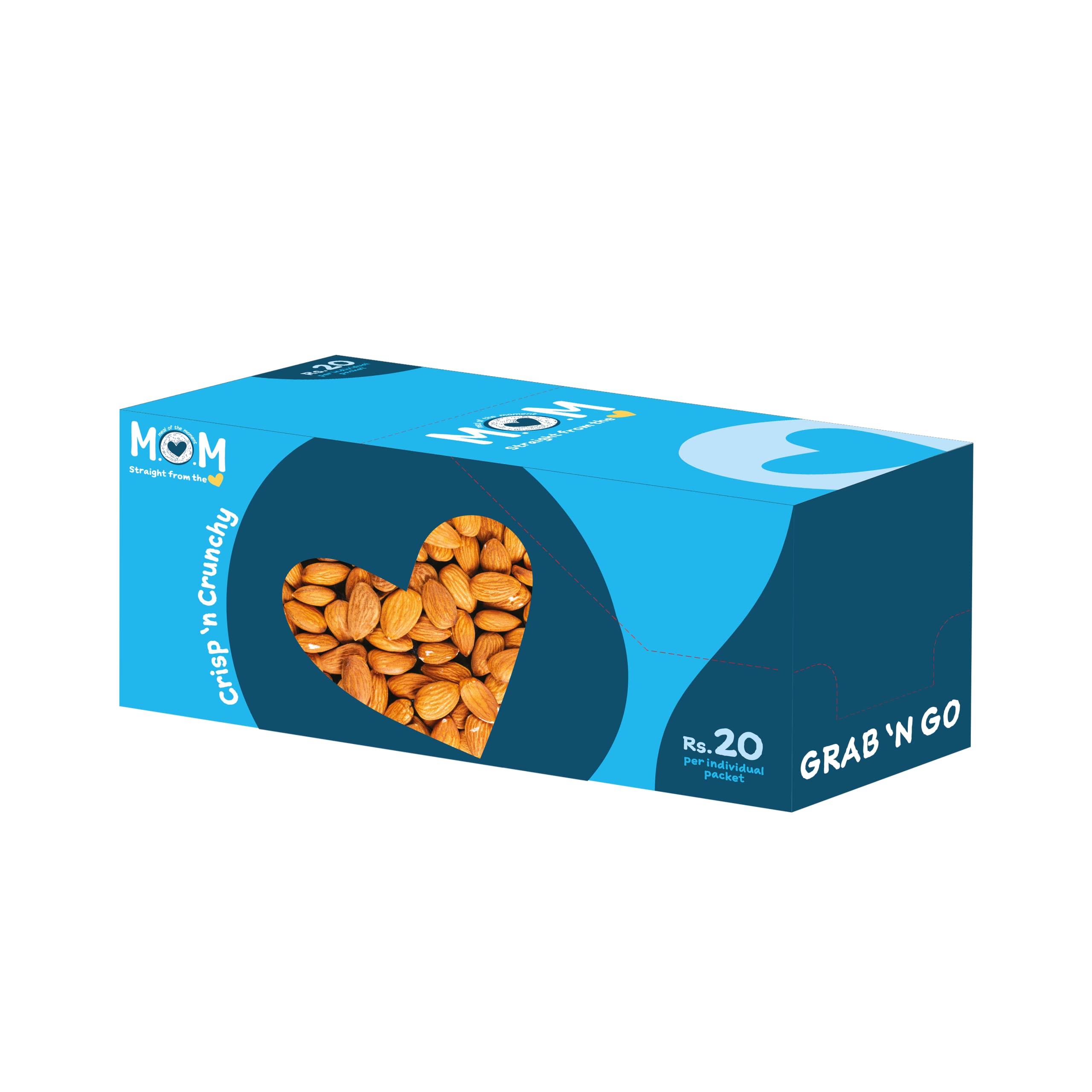 MOM - Meal of the Moment, Roasted & Salted Almonds Combo Dispenser, 10 Pouches each of 12g - Rich source of fiber | High in Protein | Smart Snack | Dry Fruit (B0BHHZQY5H) Amazon Price History, Amazon Price Tracker