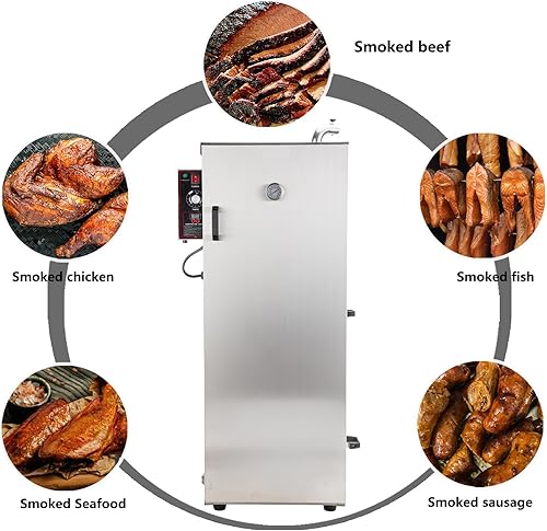 Miniatura 3 de CLIVIA Ahumador vertical eléctrico, horno digital de 9 capas para barbacoa al aire libre con temperatura ajustable y controlador de tiempo, cocción