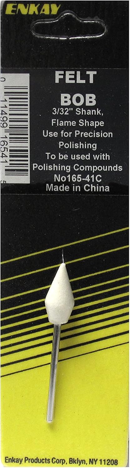Enkay 165-41C Felt Bob, Flame, 3/32-Inch Shank, Carded