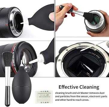 Professional DSLR Camera Cleaning Kit with APS-C Cleaning Swabs, Microfiber Cloths, Lens Cleaning Pen, for Camera Lens, Optical Lens and Digital SLR Cameras