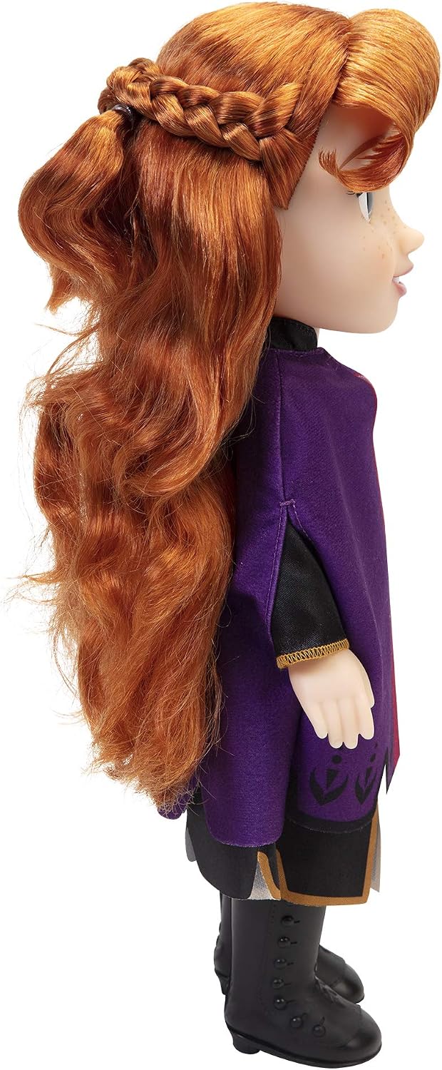 Disney Frozen 2 Anna Adventure Doll by JAKKS Pacific, 14" / 35cm Tall with Violet Travel Cape - Image 5