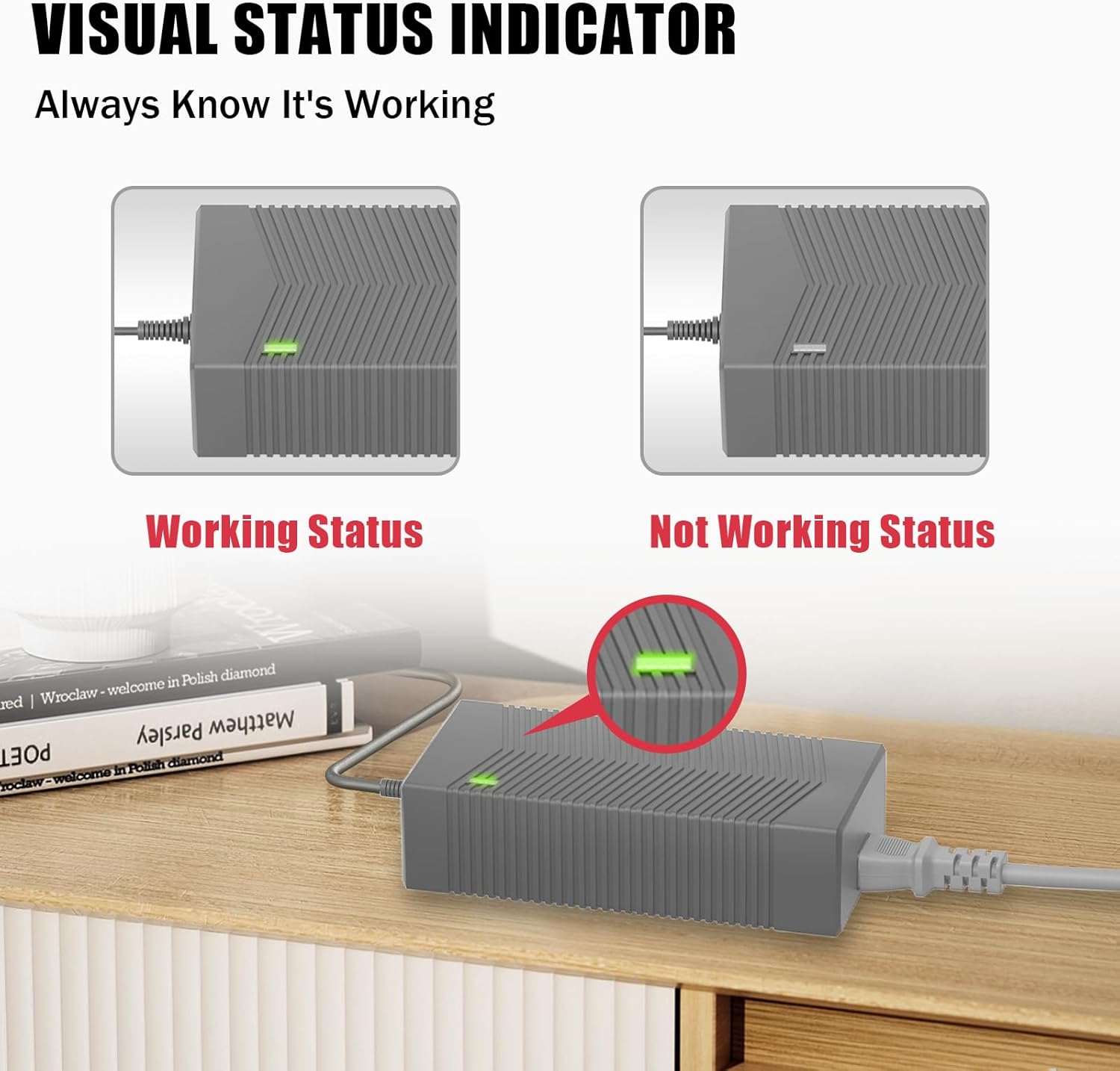 for Starlink Gen 3 Charger, 195W 57V 3.42A Power Supply, 100~240V AC to DC Adapter, Replacement for Starlink Gen3 Accessories​ (Grey Starlink Gen 3)