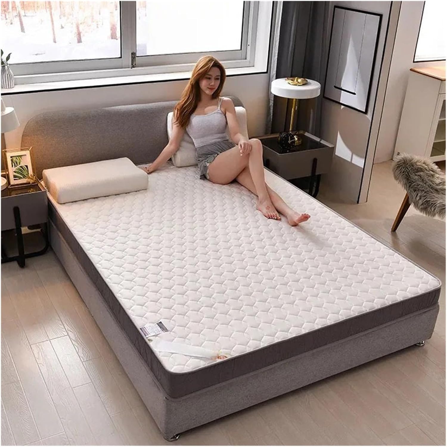 Full Size Mattress, Full-size Mattresses, Foldable Tatami Foam Mattresses, Mattresses For Single And Double Rentals, And Thickened Mattresses For Student Dormitories. ( Color : White , Size : 35.4*78.