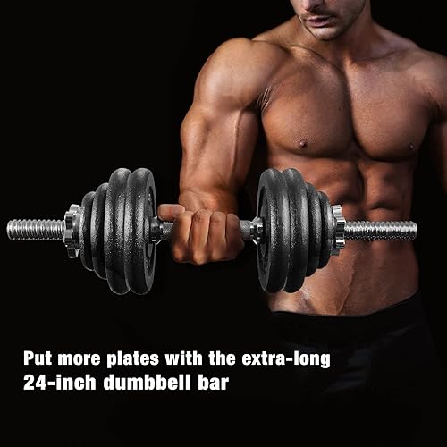 Miniatura 6 de A2ZCARE - Mancuernas con roscamancuernas ajustables  Se ajustan a placas de 1 de peso estándar  Accesorios de levantamiento de pesas  Se venden por