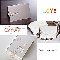 Vista 4 de Decorative Cute Gold Paper Clips for Girls Planner Journal, 30pcs Fancy Small Binder Mara Charms PaperClips Assorted Index Accessories with Pink