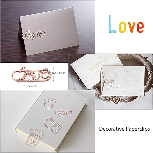 Miniatura 4 de Clips de papel dorados decorativos para notas, paquete de 30 clips creativos con forma de música con elementos esenciales de viaje, organizador