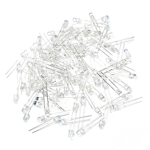 Miniatura 67 de CHANZON 100 unids 0.118 in blanco LED diodo luces (transparente redondo transparente DC 3V 20mA) iluminación brillante lámparas electrónica B)