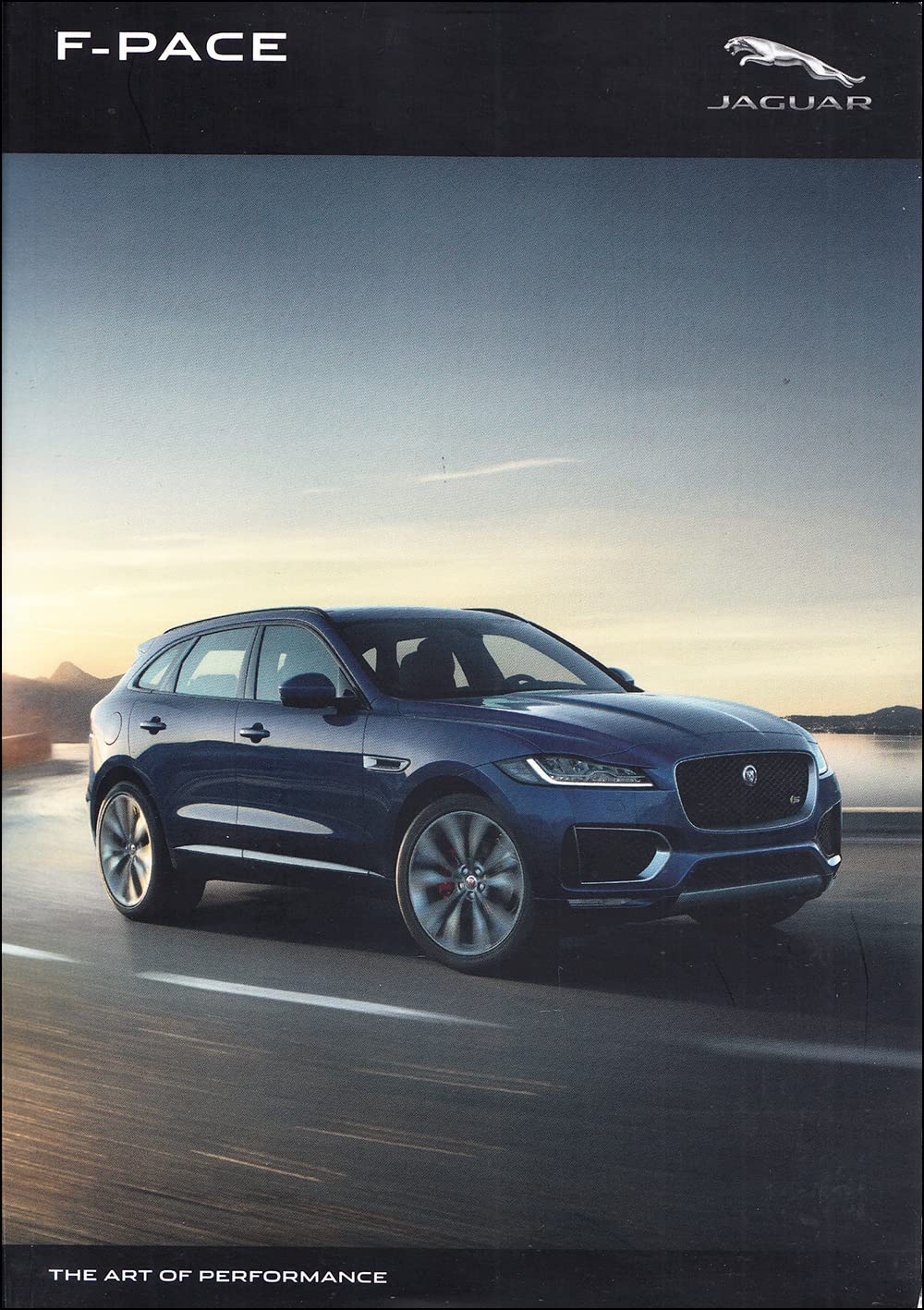 Cover of the 2019 Jaguar F-Pace Owners Manual showing a blue F-Pace SUV on a road with a scenic background.