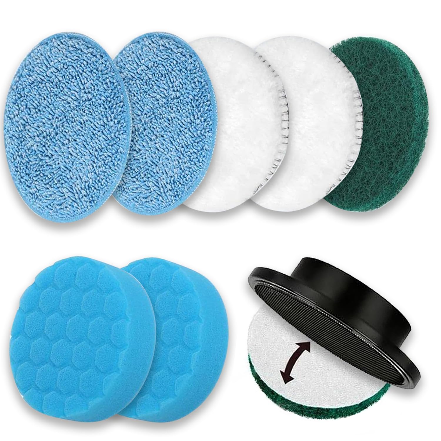 Bürstenköpfe-Set, 9 Stück, 10,2 cm, kabellos, elektrisch, austauschbare Bürstenköpfe für Haushaltsreinigungsbürsten/Badezimmer/Boden/Fliesen/Auto