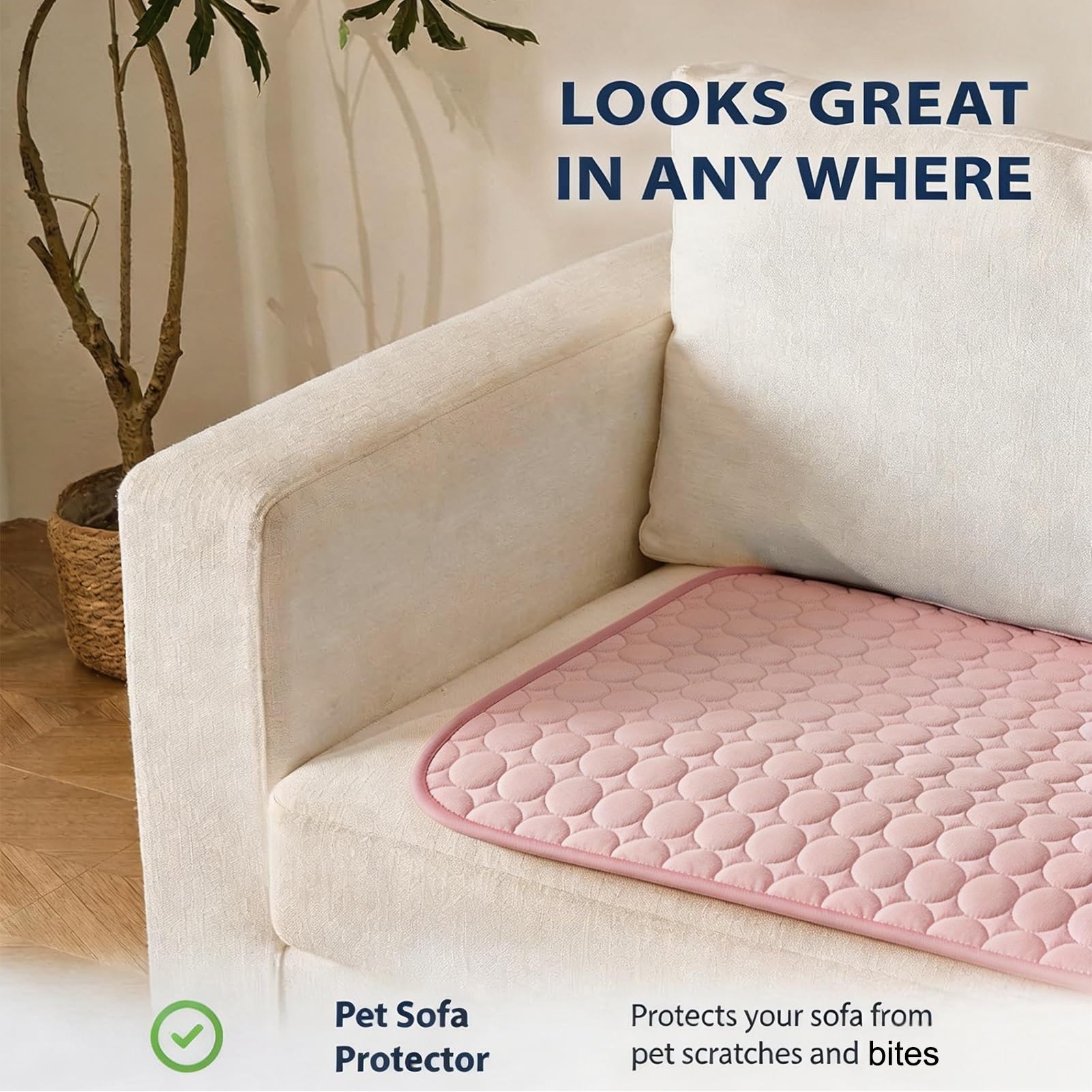 Tapis Rafraîchissant D'été pour Animaux De Compagnie, Lavable,Tapis Couchage Animaux, Utilisable sur Les Paniers Sols Intérieurs Et Extérieurs, Sièges Voiture, Etc(Pink,59x39.4)