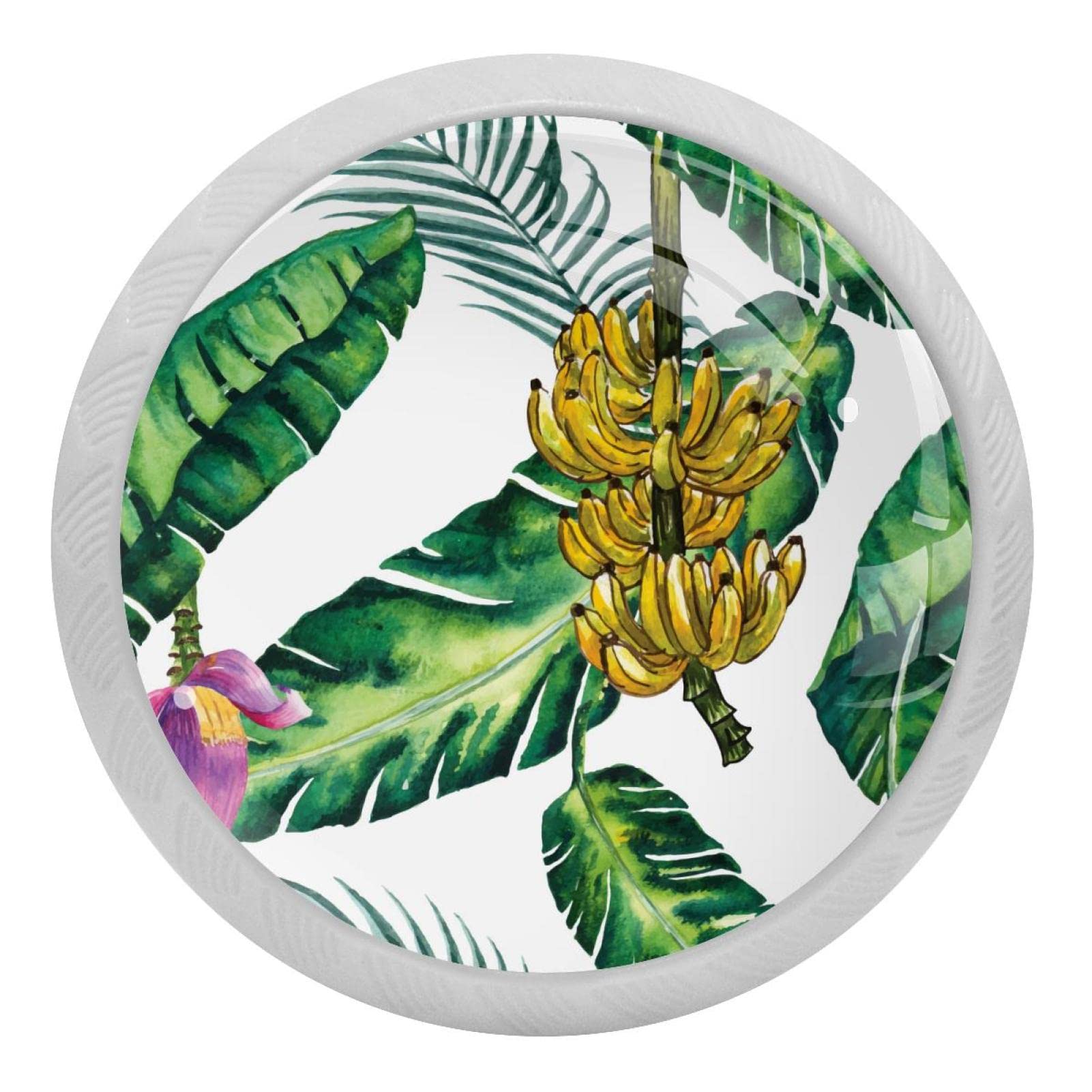 Boutons de tiroir en verre tropical blanc 35mm lot de 4 poignées design pour armoire moderne
