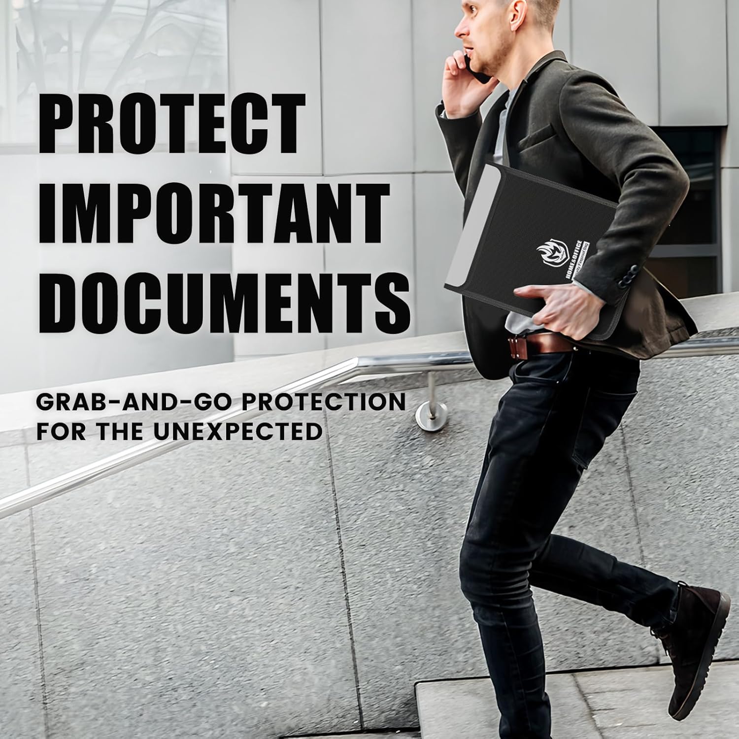 4 Pack Fireproof Document Bags, Waterproof Document Pouch Holder with Zipper, Fire Proof Money Bag for Cash, Fireproof Envelope Fire Safe Bag, Fire Resistant Storage for Legal/A4 Size (Black) - Image 6