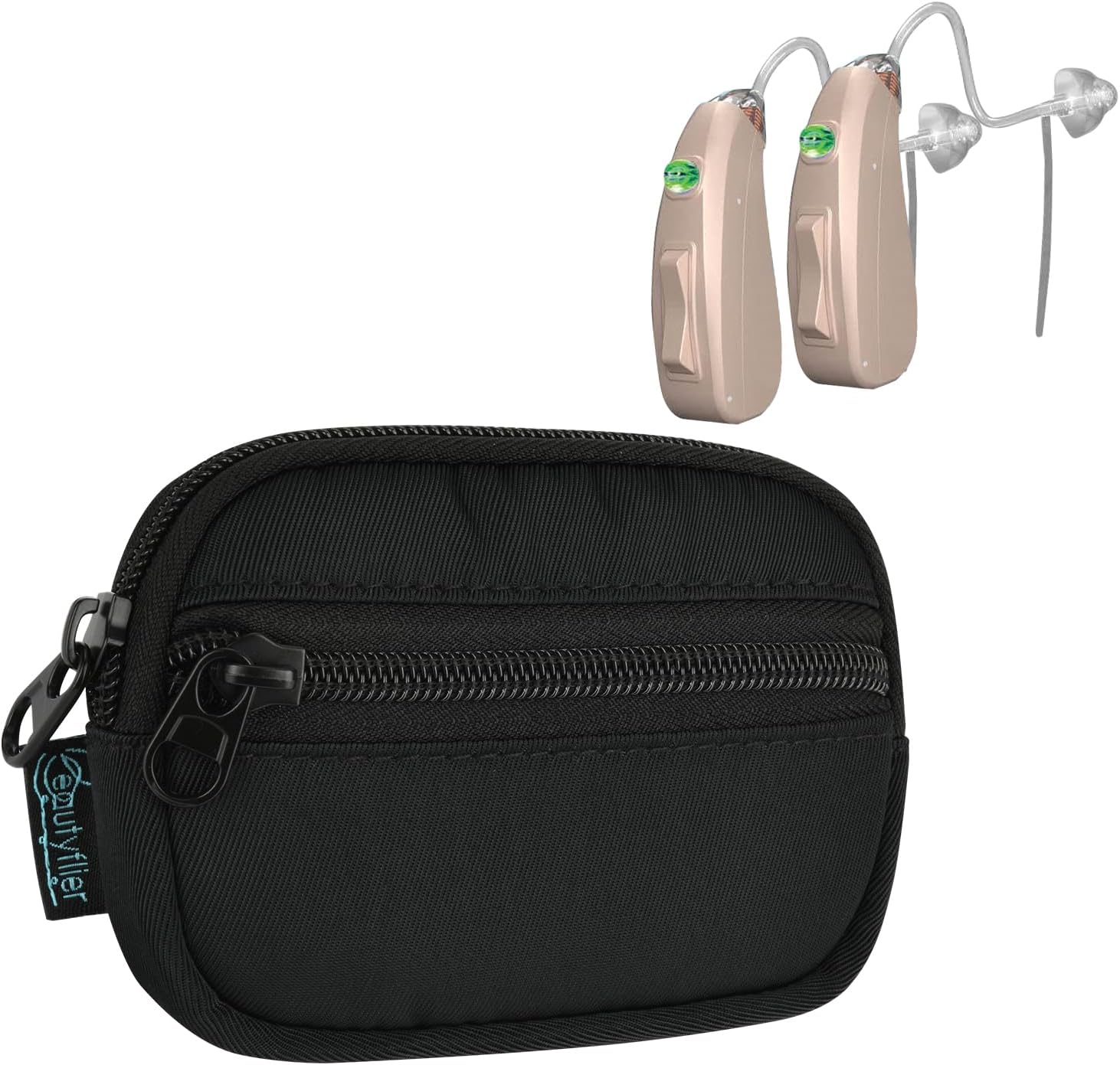 Beautyflier Hearing Aid Pouch Hearing Aid Case Pocket Size, Hearing Amplifier Carrying Storage Bag Cochlear Implant Accessories Personal Sound Amplifier Hearing Device Mini Wallet Purse (Case Only)