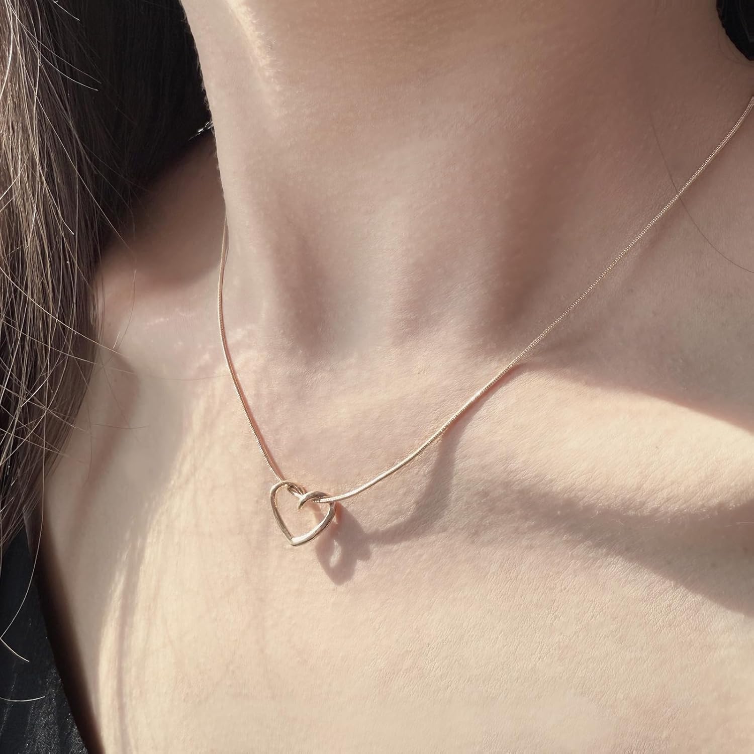 Dainty 14K Gold Plated Heart Pendant Necklace for Women Delicate and Cute Love Heart Necklace Pendant Necklace Festival Jewelry Gift for Her - Image 2