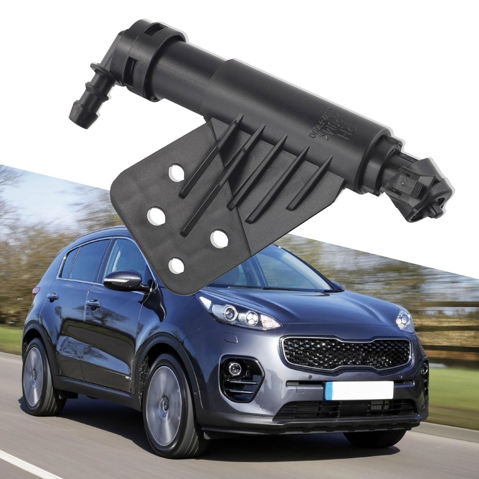 Besttoolifes Headlight Washer Spray Nozzle, Direct Replacement for Sportage IV & For KX5 (2016–2019), Plastic, Black, Front Left/Right Fit(RIGHT)