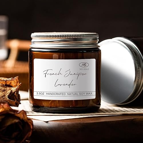 Miniatura 2 de Velas perfumadas de lavanda de enebro francés, vela de soja natural para el hogar, vela en tarro vertida a mano, regalos para mujeres, hombres,