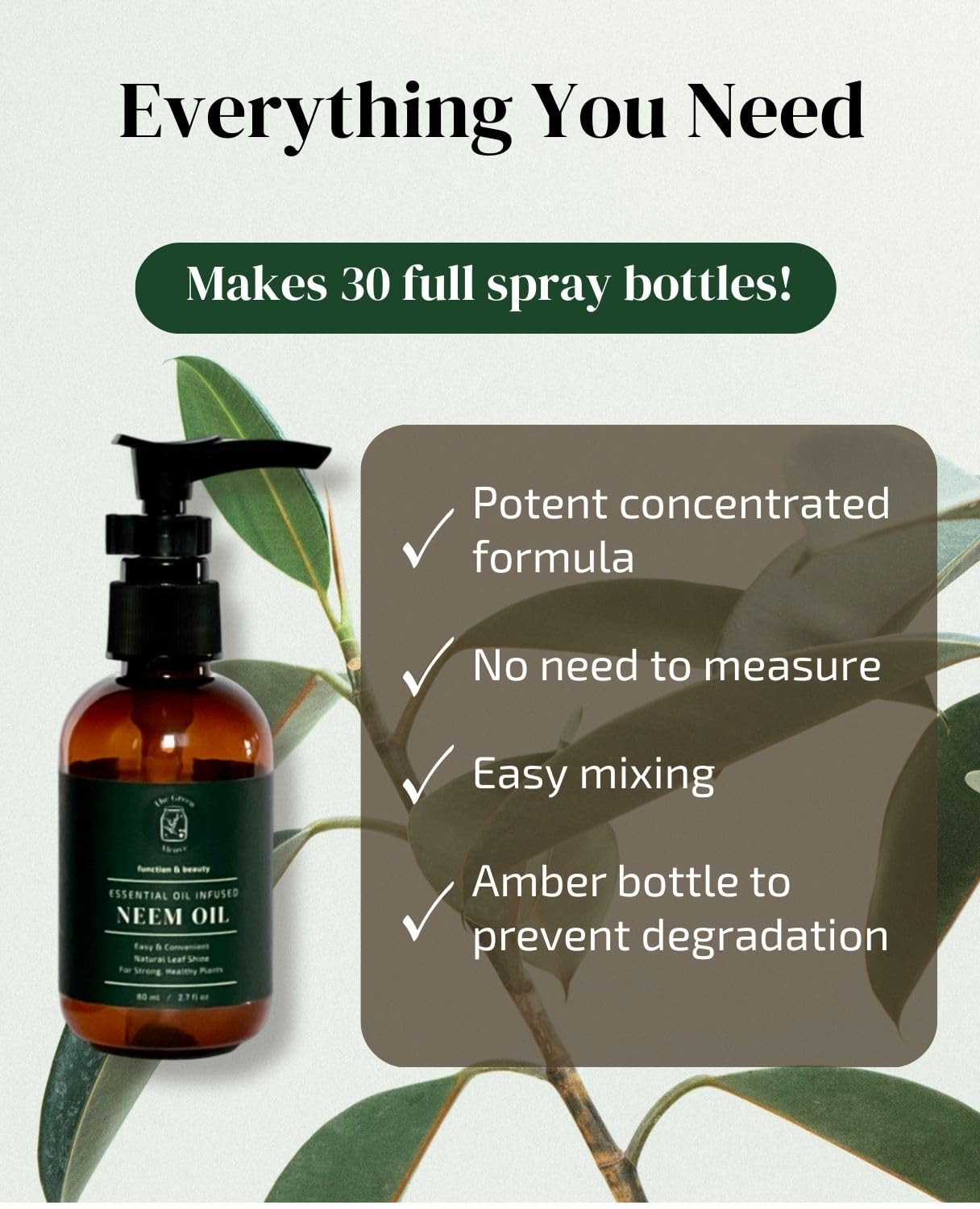 Neem Oil for Plants Refill (Makes 30 Spray Bottles, 480 fl oz) Infused with Lavender, Peppermint & Rosemary Essential Oils (2.7 fl oz) - Image 5