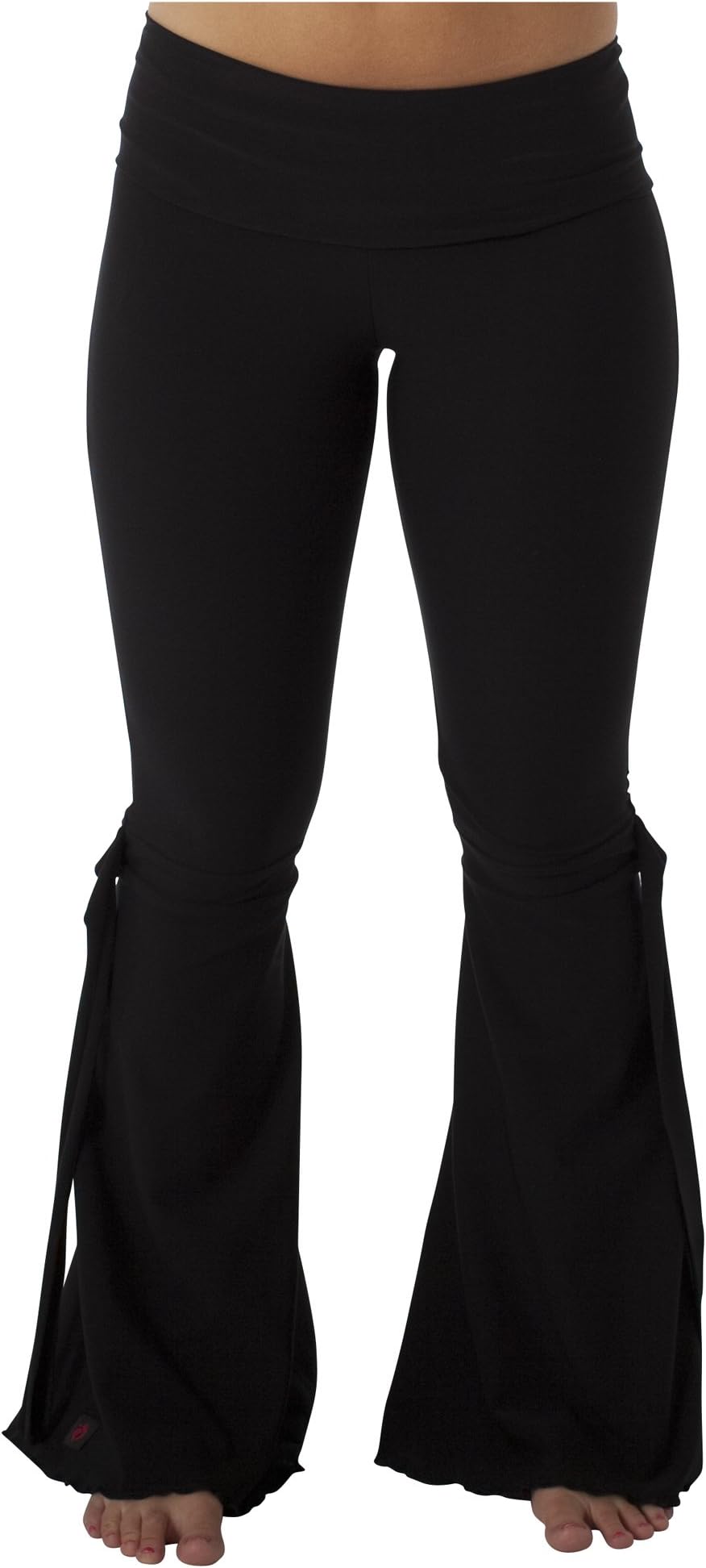 NiaWear Women's Fold Over Flare Pants - Black - XL Tall