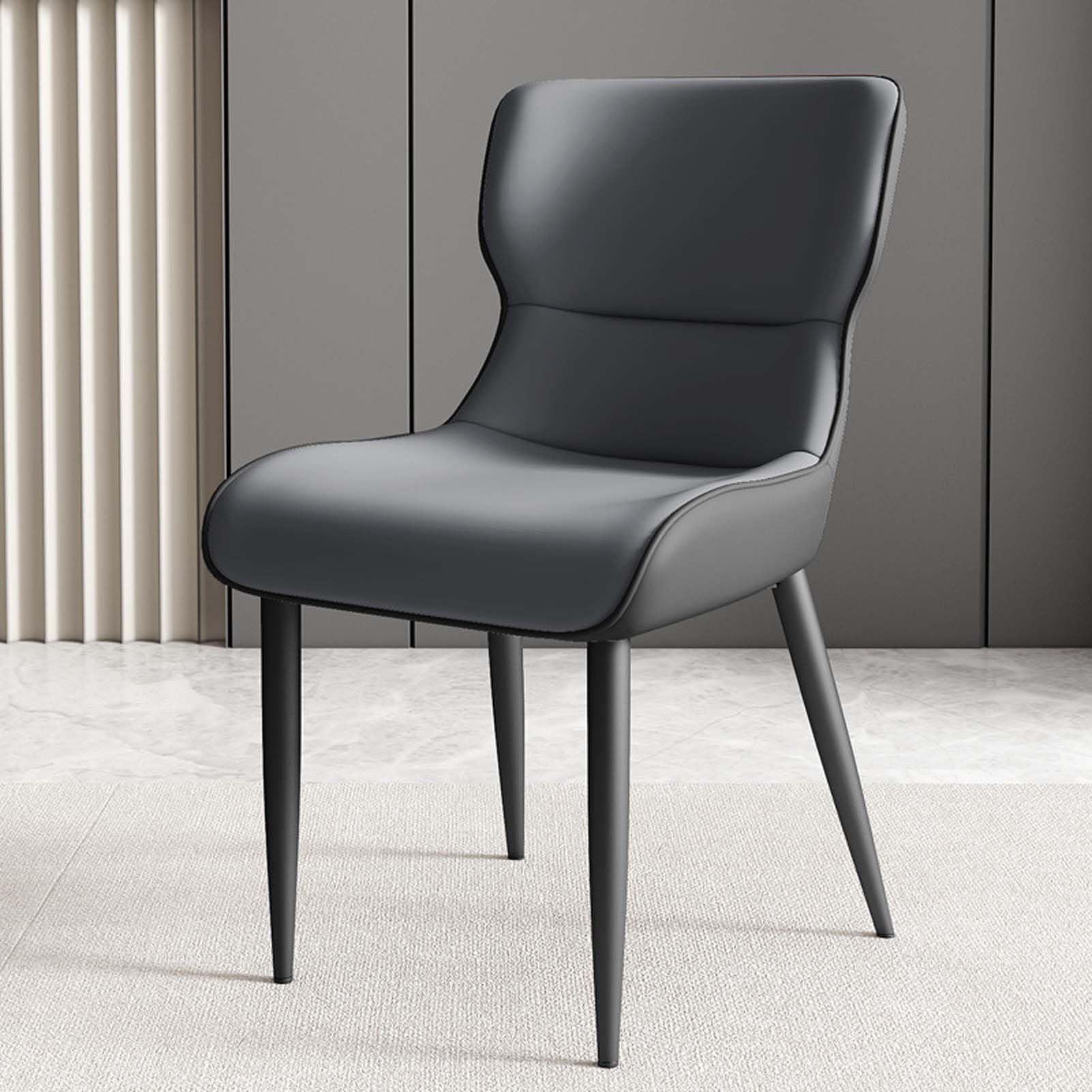 Lot de 4 chaises de salle à manger modernes en tissu rembourré et pieds métal