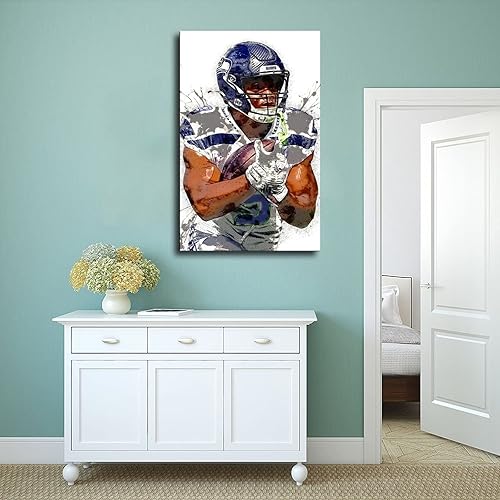 Miniatura 4 de Kenneth Walker - Póster deportivo de fútbol americano americano, póster de lienzo para decoración de pared, pinturas para sala de estar, dormitorio,