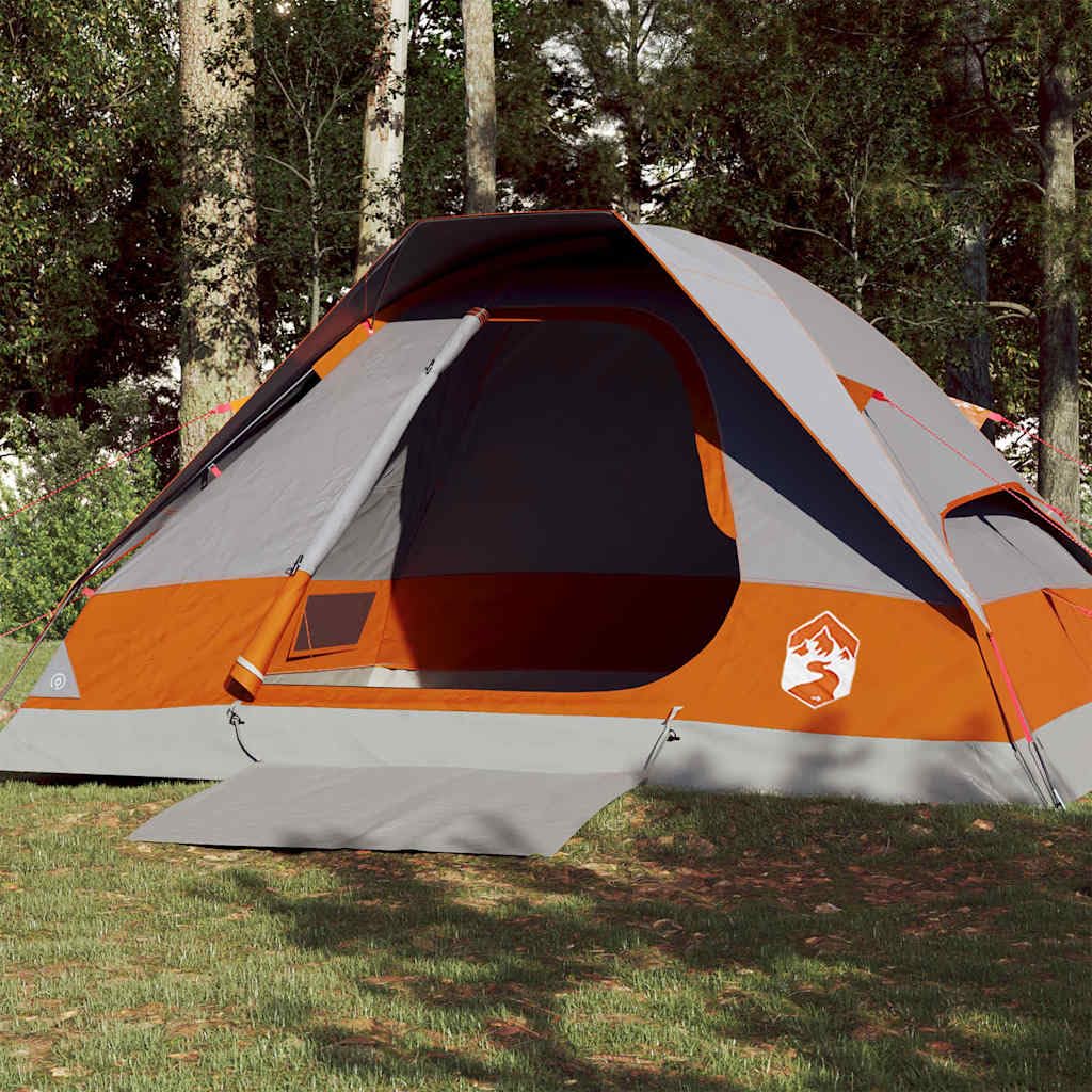 Genérico Tienda de campaña iglú para 4 Personas Impermeable Gris Naranja,Deportes,Actividades al Aire Libre,Camping y Senderismo,Tiendas de campaña-94779