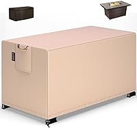 Vista 8 de QH.HOME Cubierta redonda para hoguera, 41-44 pulgadas, resistente 900D, resistente al desgarro, resistente a los rayos UV, impermeable y resistente