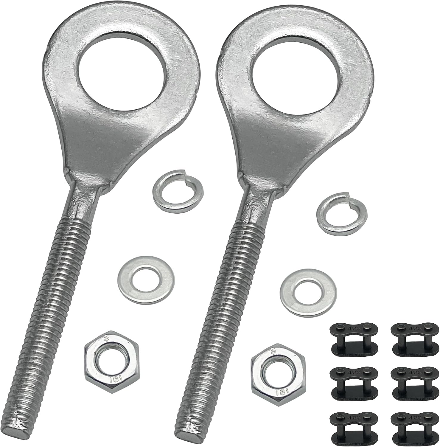 12mm Rear Chain Axle Adjuster Adjusters M8 for Coleman B200 Mini Bike 50cc 70cc 90cc 110cc 125cc 250cc Buyang TaoTao Coolster Kazuma ATV 4 wheeler Quad Dirt Bike