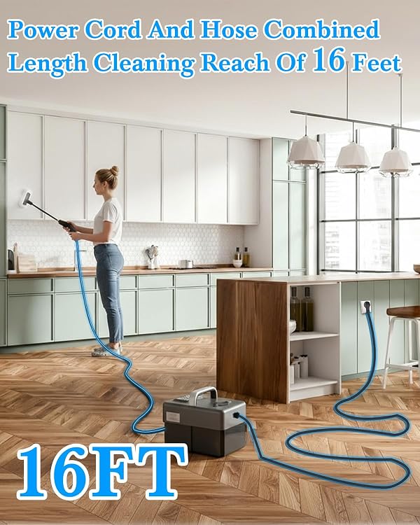 Steam Cleaner for Home - 1600ML Water Tank 15s Heat-Up Portable Steamer for Cleaning, 6 Level Adjustable, 2500W, 45PSI, 250°F Steam, Handheld Steam Cleaner for Car Detailing, Grease, Tile,Grout by mecmic - Image 6