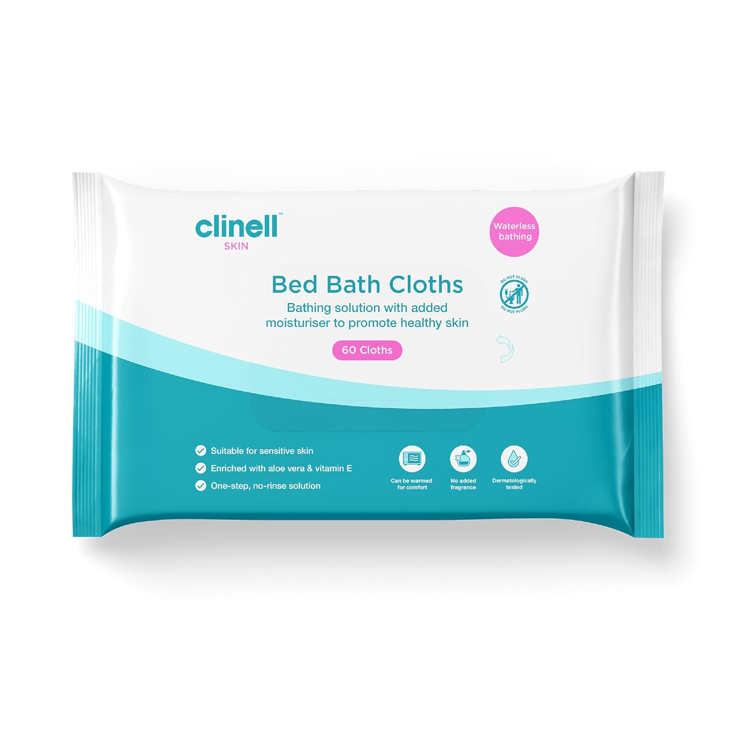 Clinell Skin Body Care Wipes - Pack of 1 - 60 Wipes - Easy to Use, Containing Aloe Vera. Dermatologically Tested, Alcohol-Free, Gentle pH Neutral Formula