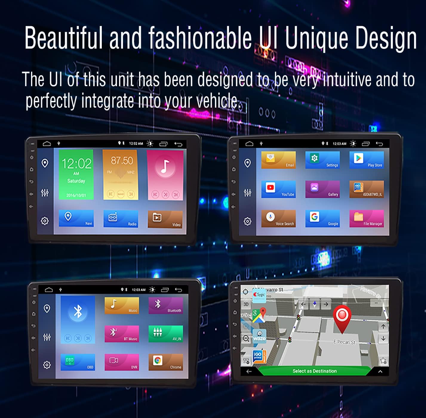 android 12 car stereo radio player ips gps navigation built in wireless carplay bluetooth head unit supports full rca backup camera wifi dvr tpms for