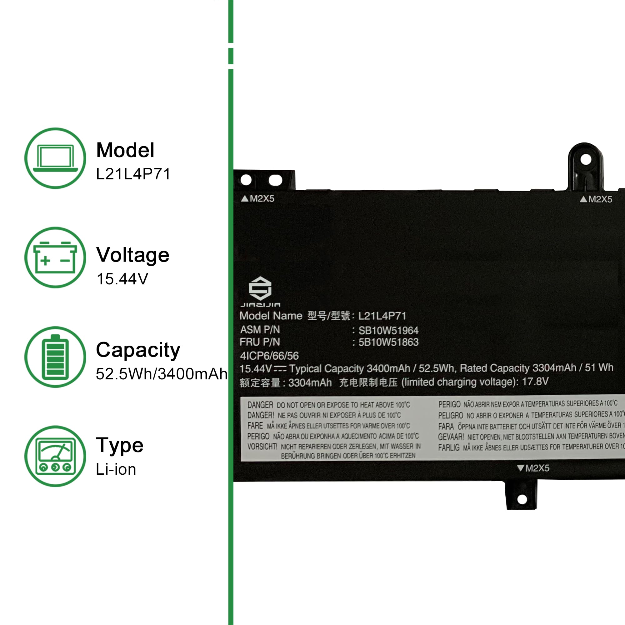 Amazon.com: JIAZIJIA L21L4P71 Laptop Battery Replacement for