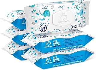 Mama Bear 99% Water Baby Wipes Hypoallergenic Fragrance Free 72 Ct Pack of 6 Gentle Sensitive Skin