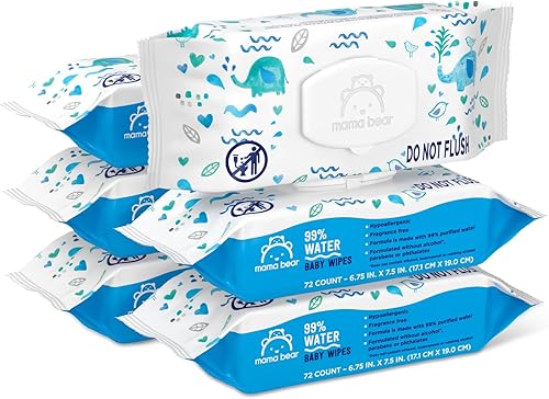 Marca Tienda  Mama Bear 99 de agua para bebé hipoalergénicas sin fragancia 72 unidades paquete de 6