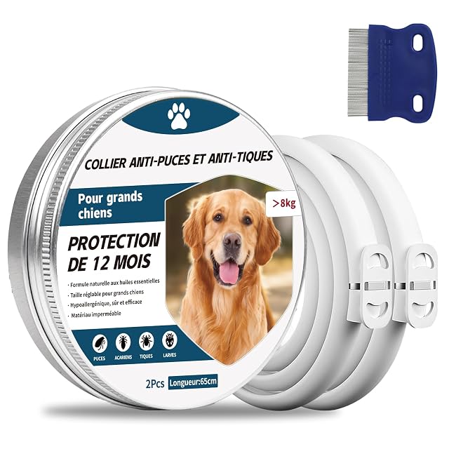 2 Pcs Collar Antipulgas para Perros